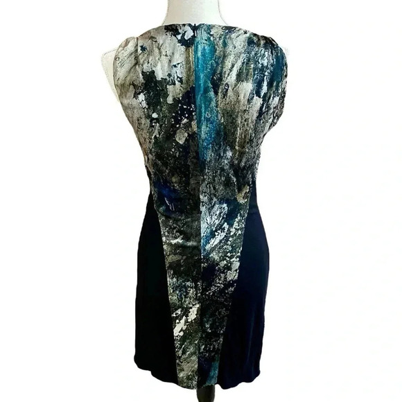 Helmut Lang Silk Granite Paint Splash Criss Cross Dress Size 2 Black Gray - Picture 11 of 15
